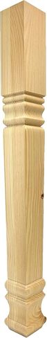 Square Farmhouse Island Leg - 34 1/2" Tall x 3 1/2" Wide - Unfinished Wooden Leg for Kitchen Islands, Country-Style Home Decor (Pine) (1 Leg) in Saudi Arabia