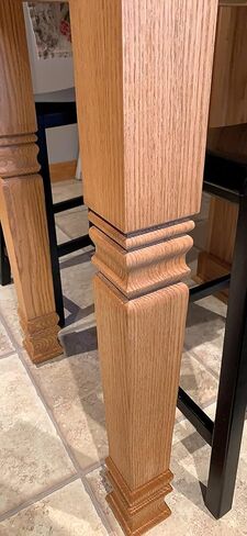 Square Farmhouse Island Leg - 34 1/2" Tall x 3 1/2" Wide - Unfinished Wooden Leg for Kitchen Islands, Country-Style Home Decor (Pine) (1 Leg) in Saudi Arabia