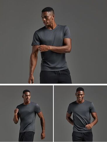 Men's Short Sleeve UPF 50+ T-Shirt Quick Dry Workout Athletic Running Top Tee Performance Shirts in Saudi Arabia