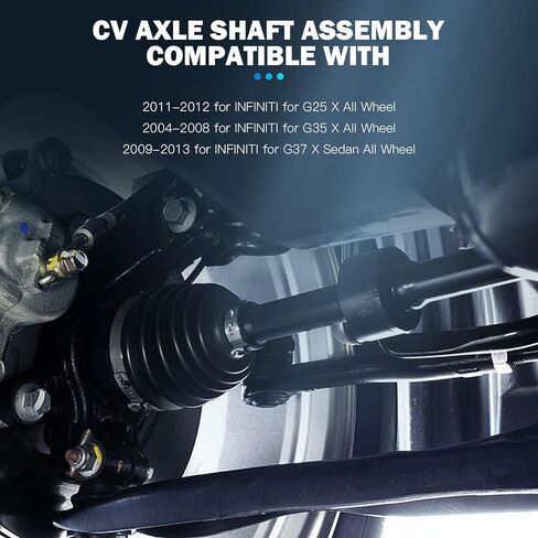 Front Right CV Axle Shaft Assembly - Compatible With 2011-2012 for INFINITI G25 X All Wheel 2004-2008 for INFINITI G35 X All Wheel 2009-2013 for INFINITI G37 X Sedan All Wheel CV AXLE OE 60-6282 in Kuwait