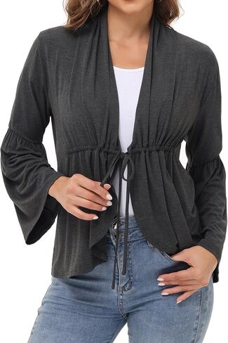 Anna-Kaci Womens Long Sleeve Cardigan Open Front Lightweight Ruffles Cardigan, in Saudi Arabia