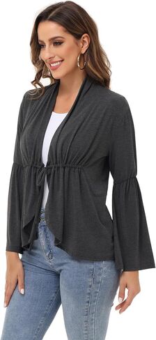 Anna-Kaci Womens Long Sleeve Cardigan Open Front Lightweight Ruffles Cardigan, in Saudi Arabia