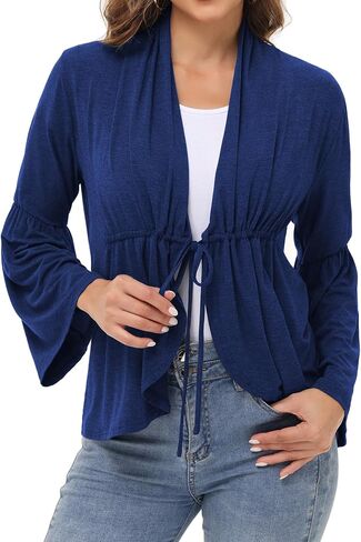 Anna-Kaci Womens Long Sleeve Cardigan Open Front Lightweight Ruffles Cardigan, in Saudi Arabia