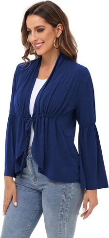 Anna-Kaci Womens Long Sleeve Cardigan Open Front Lightweight Ruffles Cardigan, in Saudi Arabia