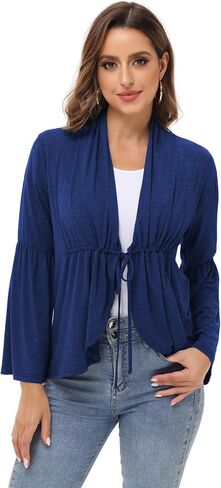 Anna-Kaci Womens Long Sleeve Cardigan Open Front Lightweight Ruffles Cardigan, in Saudi Arabia