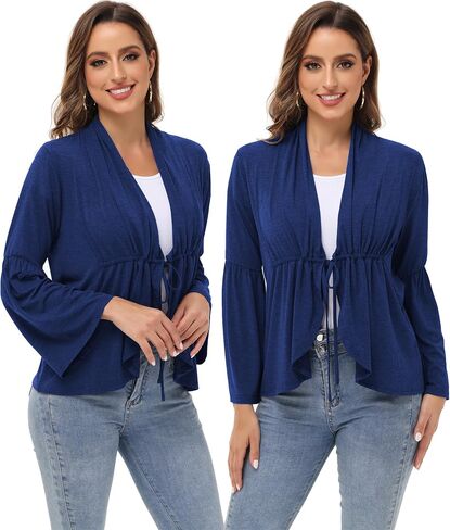 Anna-Kaci Womens Long Sleeve Cardigan Open Front Lightweight Ruffles Cardigan, in Saudi Arabia