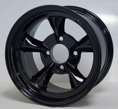 12" GODFATHER Gloss Black Golf Cart Wheels and 215/40-12 DOT Low Profile Golf Cart Tires - Set of 4 in Saudi Arabia