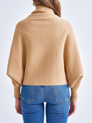 Saodimallsu Womens Open Front Cardigan Batwing Long Sleeve Shawl Chunky Knit Loose Fall Poncho Sweater Coats in Saudi Arabia