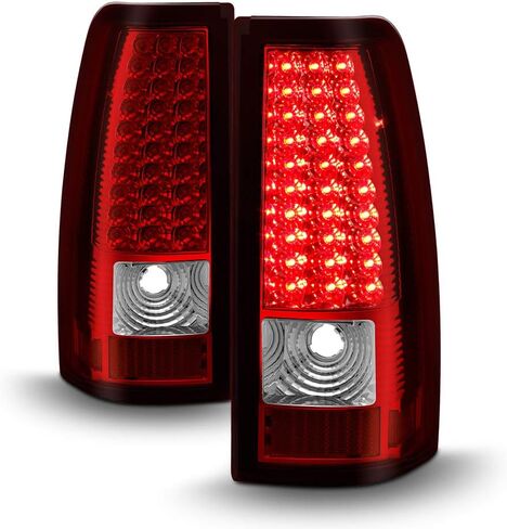 ACANII - For 1999-2006 GMC Sierra 1500 2500 3500 99-02 Silverado LED Tail Lights Brake Lamps Assembly Set Left+Right,Exotic Red V2 in Saudi Arabia