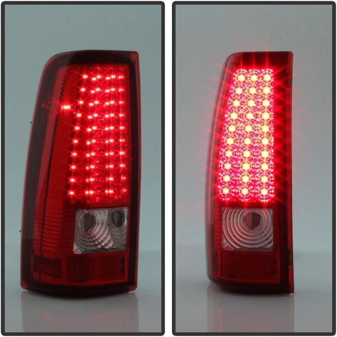 ACANII - For 1999-2006 GMC Sierra 1500 2500 3500 99-02 Silverado LED Tail Lights Brake Lamps Assembly Set Left+Right,Exotic Red V2 in Saudi Arabia