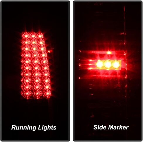 ACANII - For 1999-2006 GMC Sierra 1500 2500 3500 99-02 Silverado LED Tail Lights Brake Lamps Assembly Set Left+Right,Exotic Red V2 in Saudi Arabia