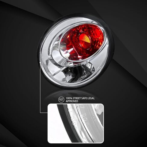 Autozensation Compatible with 1998-2005 VW Beetle, Left + Right Pair Assembly, Euro Chrome Housing Clear Lens Tail Lights in Saudi Arabia
