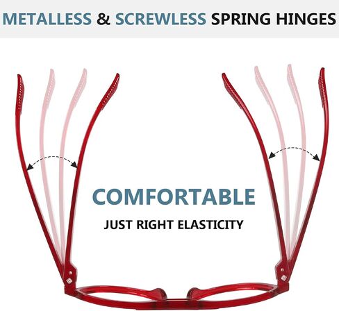 GUD Pilot Reading Glasses with Screwless Spring Hinges Metalless Women 6 Pack Oversized Stylish Readers Double Bridge in Saudi Arabia