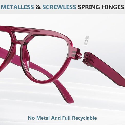 GUD Pilot Reading Glasses with Screwless Spring Hinges Metalless Women 6 Pack Oversized Stylish Readers Double Bridge in Saudi Arabia