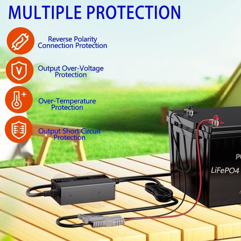 14.6V 30A LiFePO4 Battery Charger, 14.6V Lithium Battery Charger, Bulit-in Cooling Fan, Support Fast Charging, Suitable for 12 Volt Automotive Trailer RV SUV Motorbike Boats and More in Kuwait