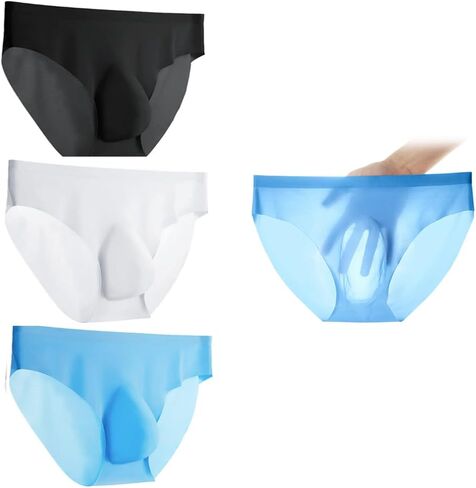 ملابس داخلية من الحرير الجليدي المعني مع Bulge Bactable Breatable Quick Boxer Boxer Boxers Ultra-Shin in Kuwait