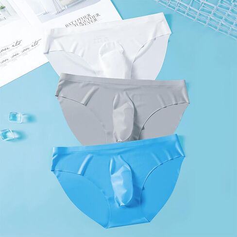 ملابس داخلية من الحرير الجليدي المعني مع Bulge Bactable Breatable Quick Boxer Boxer Boxers Ultra-Shin in Kuwait