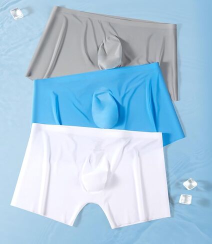 ملابس داخلية من الحرير الجليدي المعني مع Bulge Bactable Breatable Quick Boxer Boxer Boxers Ultra-Shin in Kuwait