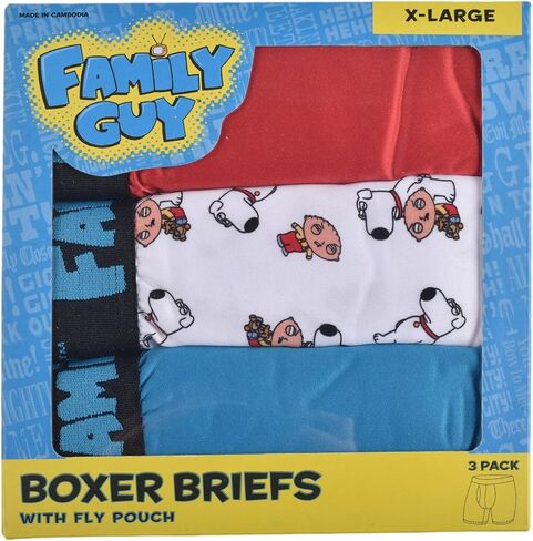 FamilyGuy Men's 3-Pack Comfort Boxer Brief, Red, Medium in Saudi Arabia