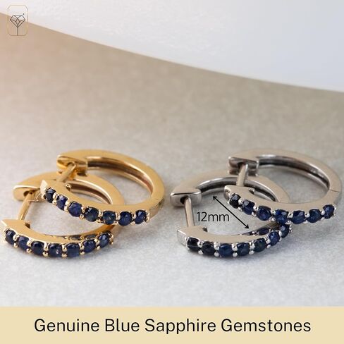 MAX + STONE 10k Gold Hoop & Huggie Earrings for Women 12MM Small Natural Gemstone Hoops in Saudi Arabia