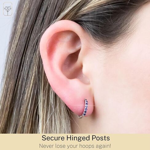 MAX + STONE 10k Gold Hoop & Huggie Earrings for Women 12MM Small Natural Gemstone Hoops in Saudi Arabia