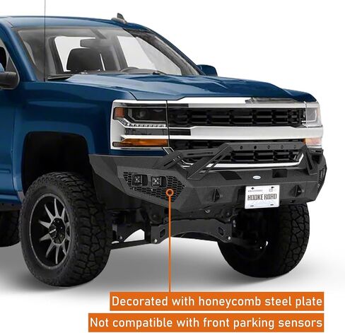 Hooke Road Earthshaker Front Bumper for 2016 2017 2018 Chevy Chevrolet Silverado 1500 Pickup Truck, Rock Crawler Replacement Bumper with Winch Plate Bull Bar D-ring Mounts in Saudi Arabia