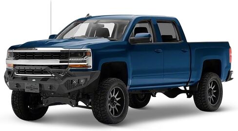 Hooke Road Earthshaker Front Bumper for 2016 2017 2018 Chevy Chevrolet Silverado 1500 Pickup Truck, Rock Crawler Replacement Bumper with Winch Plate Bull Bar D-ring Mounts in Saudi Arabia