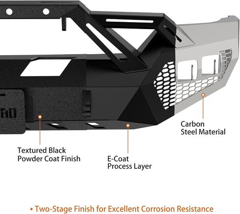 Hooke Road Earthshaker Front Bumper for 2016 2017 2018 Chevy Chevrolet Silverado 1500 Pickup Truck, Rock Crawler Replacement Bumper with Winch Plate Bull Bar D-ring Mounts in Saudi Arabia