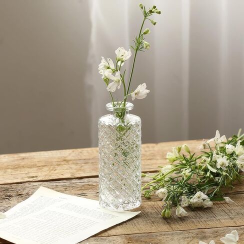 Glass Bud Vases Set of of 12/15/33, Small Bud Vase in Bulk, MIni Flower Vase for Centerpiece, Vintage Decorative Clear Vase Set for Flowers, Wedding Reception, Christmas, Home Décor (Multicolor-12pcs) in Kuwait