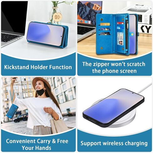 Asuwish Phone Case for Samsung Galaxy Note 20 5G Zipper Wallet Detachable Cell Cover with Tempered Glass Screen Protector Strap Flower Card Holder Note20 Notes 20s Twenty Not S20 Women Girls Rose Gold in Saudi Arabia