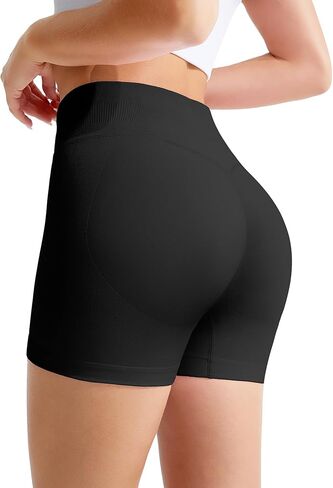 RIOJOY Gym Shorts Women, 4D High-Waisted Workout Shorts for Women, 4’’ Scrunch Butt Lifting Short, Hidden Pocket Yoga Shorts in Kuwait