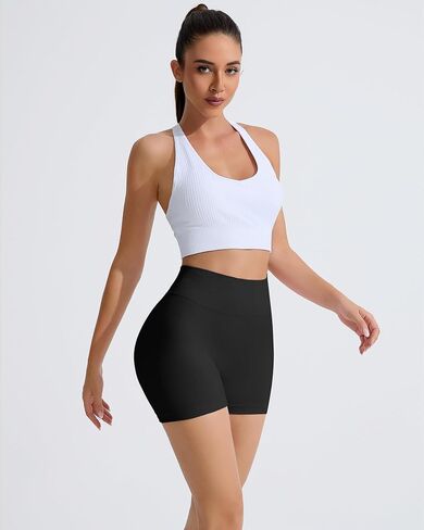 RIOJOY Gym Shorts Women, 4D High-Waisted Workout Shorts for Women, 4’’ Scrunch Butt Lifting Short, Hidden Pocket Yoga Shorts in Kuwait