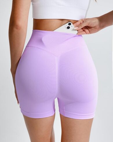 RIOJOY Gym Shorts Women, 4D High-Waisted Workout Shorts for Women, 4’’ Scrunch Butt Lifting Short, Hidden Pocket Yoga Shorts in Kuwait