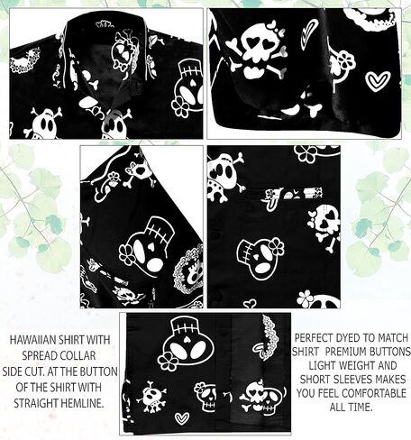 قمصان هاواي للرجال من LA LEELA، أزياء الهالوين، بأكمام قصيرة، وأزرار للأسفل، قمصان استوائية غير رسمية للرجال من LA LEELA in Kuwait