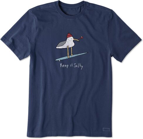 Life is Good Men's Crusher Tee, Short Sleeve Cotton Graphic T-Shirts, Keep It Salty Seagul in Saudi Arabia