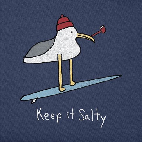 Life is Good Men's Crusher Tee, Short Sleeve Cotton Graphic T-Shirts, Keep It Salty Seagul in Saudi Arabia