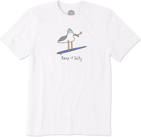 Life is Good Men's Crusher Tee, Short Sleeve Cotton Graphic T-Shirts, Keep It Salty Seagul in Saudi Arabia