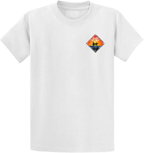 مالح Joes Men's Oil Rig Logo Tees ثقيلة الوزن القطن in Kuwait