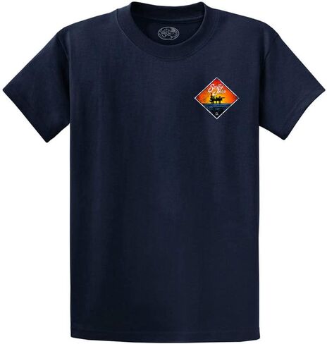 مالح Joes Men's Oil Rig Logo Tees ثقيلة الوزن القطن in Kuwait