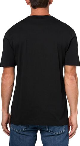 HUGO Men's Textured Retro Logo Cotton T-Shirt in Saudi Arabia