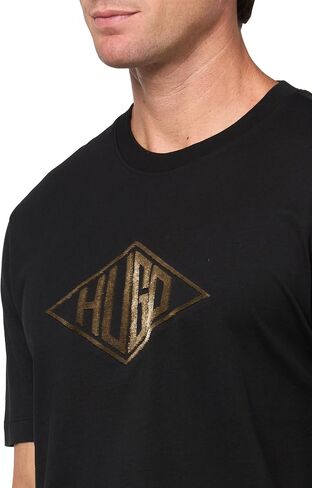 HUGO Men's Textured Retro Logo Cotton T-Shirt in Saudi Arabia