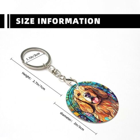 Weimaraner Stained Dog Breed Glass Art Round Metal Keychain Key Holder Pendant in Saudi Arabia