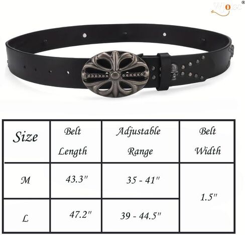 Black Y2k Vintage Belt for Men Women - Punk Cool Chrome Hearts Emo Skull Studded Belts for Jeans in Saudi Arabia