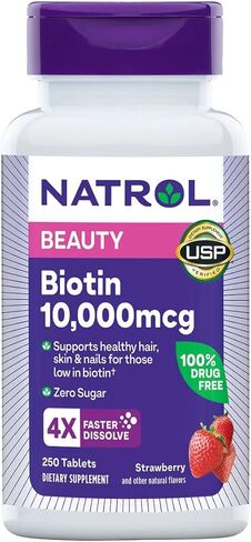 Natrol Biotin 10,000 mcg. Fast Dissolve Tablets, 250 Count in Kuwait