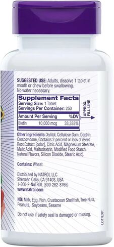 Natrol Biotin 10,000 mcg. Fast Dissolve Tablets, 250 Count in Kuwait
