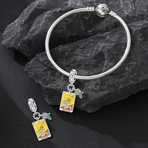 925 Sterling Silver Charms for Bracelets Necklaces 5A Cubic Zirconia Tarot Cards Dangle Pendant,Charms Beads Gifts for Women in Saudi Arabia