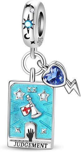 925 Sterling Silver Charms for Bracelets Necklaces 5A Cubic Zirconia Tarot Cards Dangle Pendant,Charms Beads Gifts for Women in Saudi Arabia