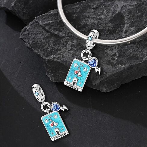 925 Sterling Silver Charms for Bracelets Necklaces 5A Cubic Zirconia Tarot Cards Dangle Pendant,Charms Beads Gifts for Women in Saudi Arabia