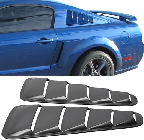 IKON MOTORSPORTS, Window Delete Panels Compatible With 2005-2009 Ford Mustang V6, Factory Style Unpainted PP Sun Rain Shade Guard Wind Vent Air Deflector, 2006 2007 2008 in Saudi Arabia