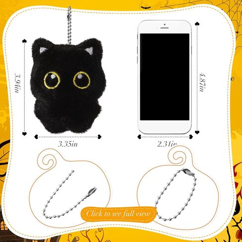 Tondiamo 5 PCS Black Cat Plush keychain bag Charm Cute Kawaii Black Cat Gifts for Handbags Prose Prescipes keychain keychain escors in Kuwait